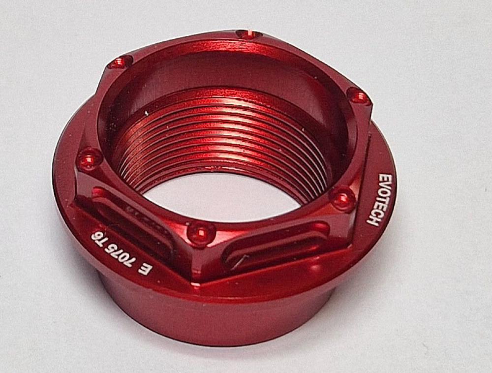 Ducati M25x1.25 nut for front wheel axle RED by Evotech Italy